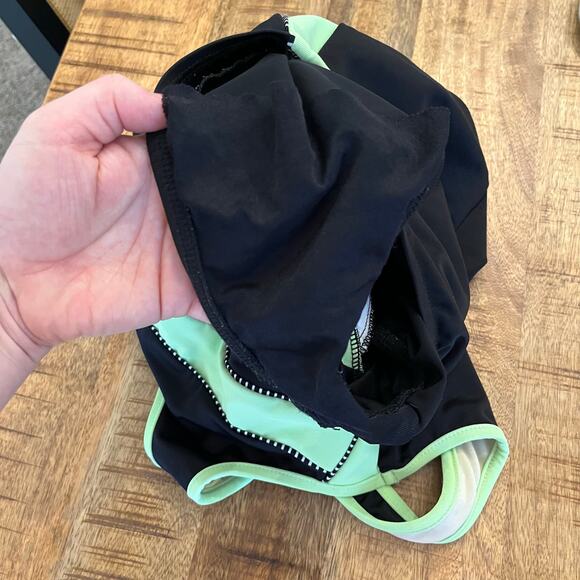 Miraclesuit One-Piece Swimsuit 10DD Black Green Stripe Full Coverage Sporty - Picture 12 of 12